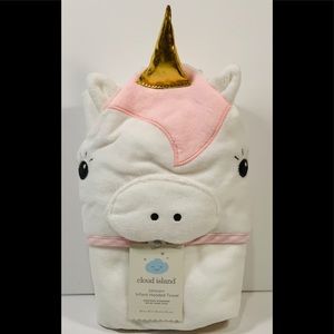 Cloud Island Unicorn Infant Hooded Towel NWT